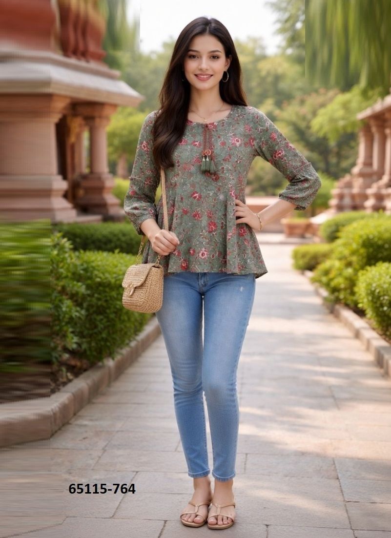 AARADHYA 21 - Catalog # 65115 (Set of 6 Readymade Women's Kurtis / Tops) AARADHYA 21 - Catalog # 65115 (Set of 6 Readymade Women's Kurtis / Tops)