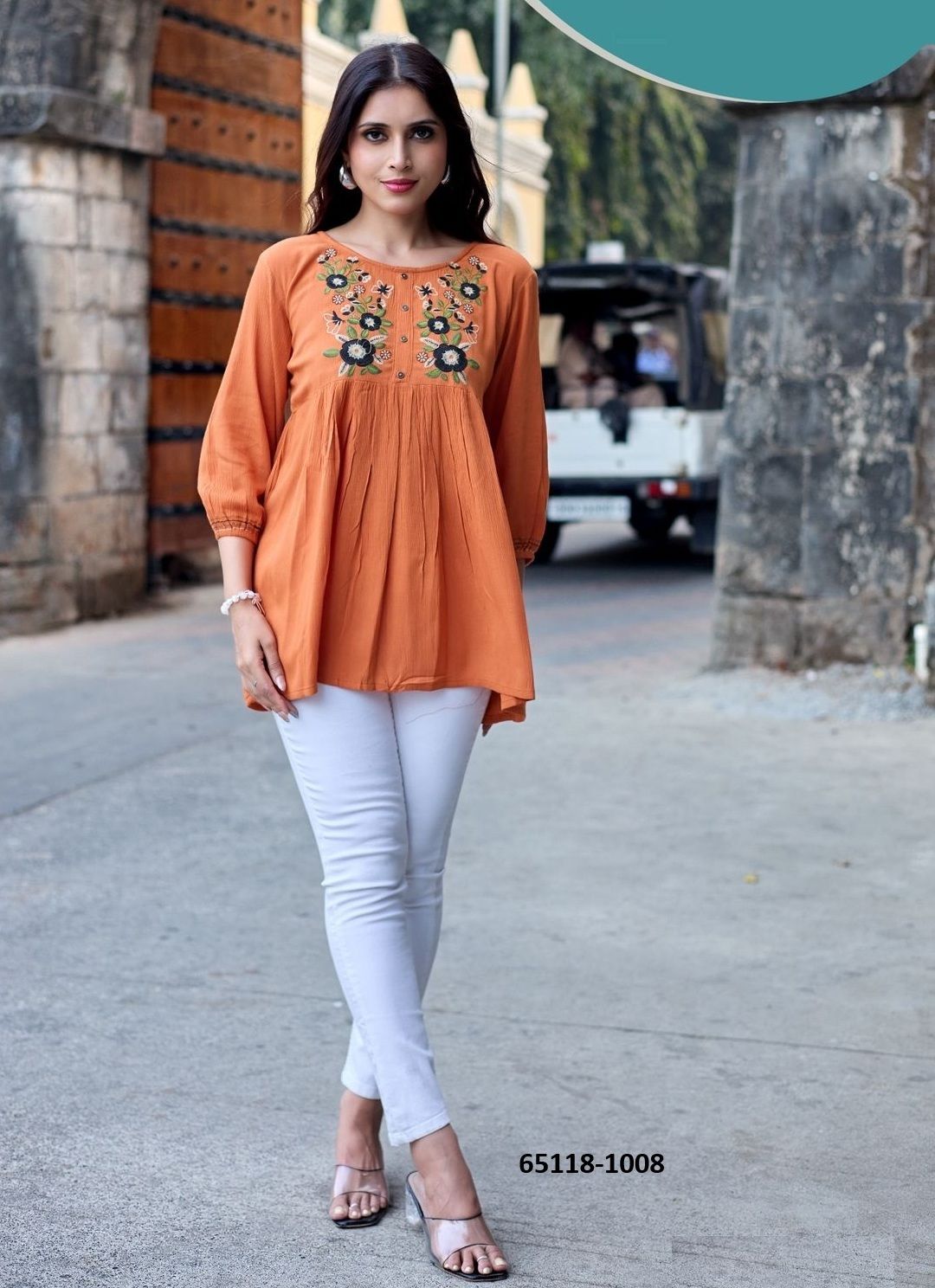CRYSTAL 2 - Catalog # 65118 (Set of 6 Readymade Women's Kurtis / Tops)