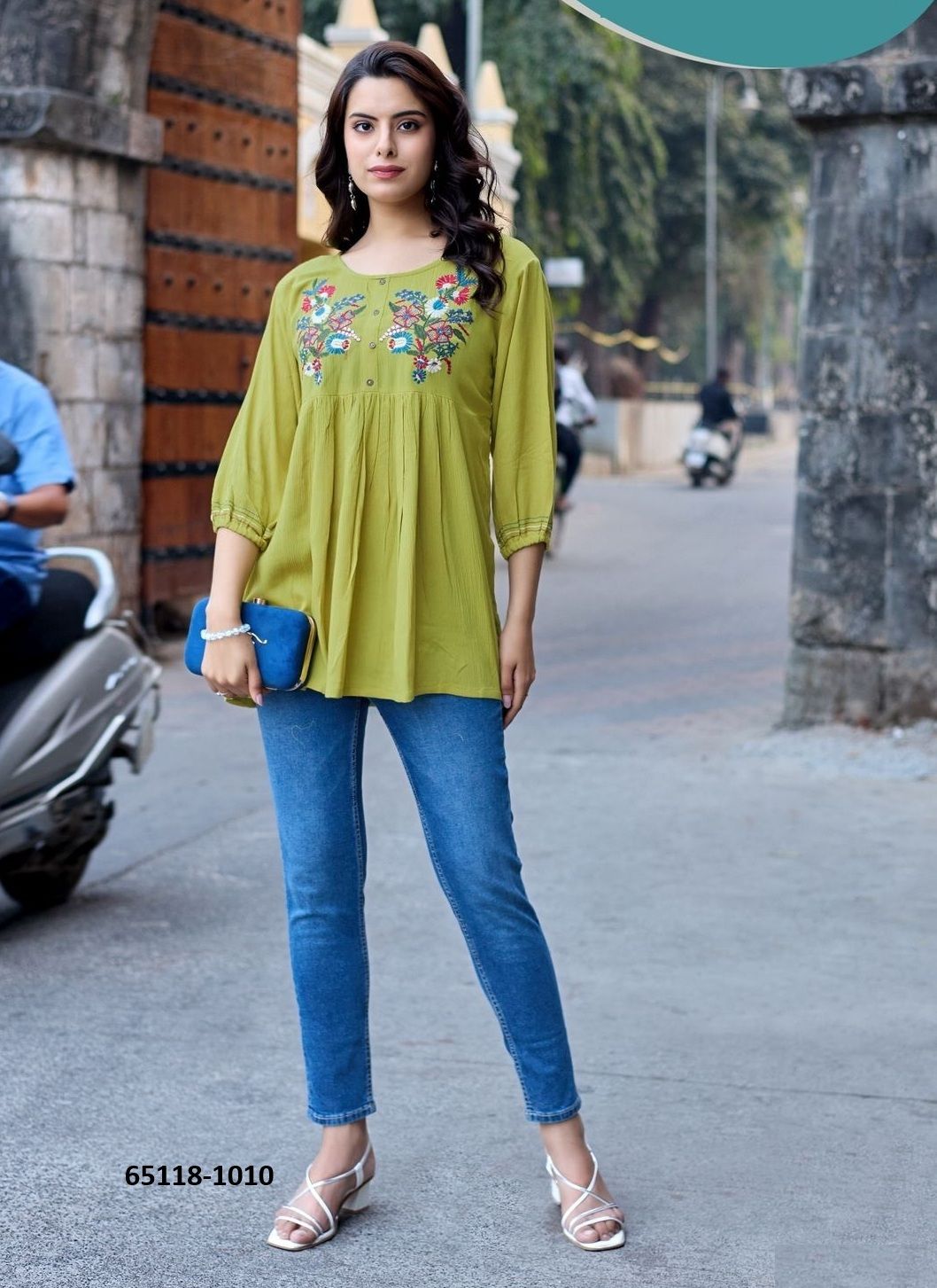 CRYSTAL 2 - Catalog # 65118 (Set of 6 Readymade Women's Kurtis / Tops)