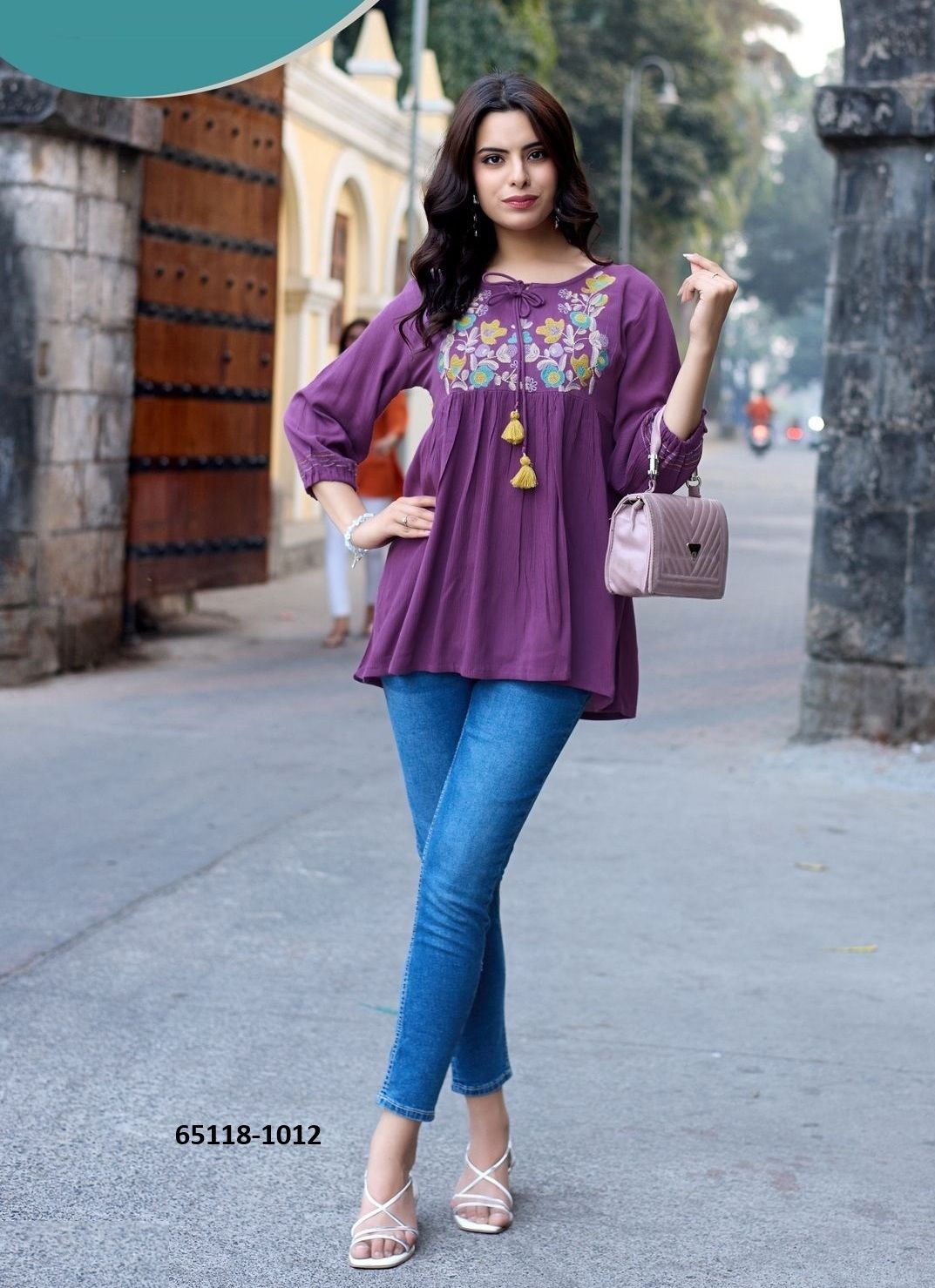 CRYSTAL 2 - Catalog # 65118 (Set of 6 Readymade Women's Kurtis / Tops)