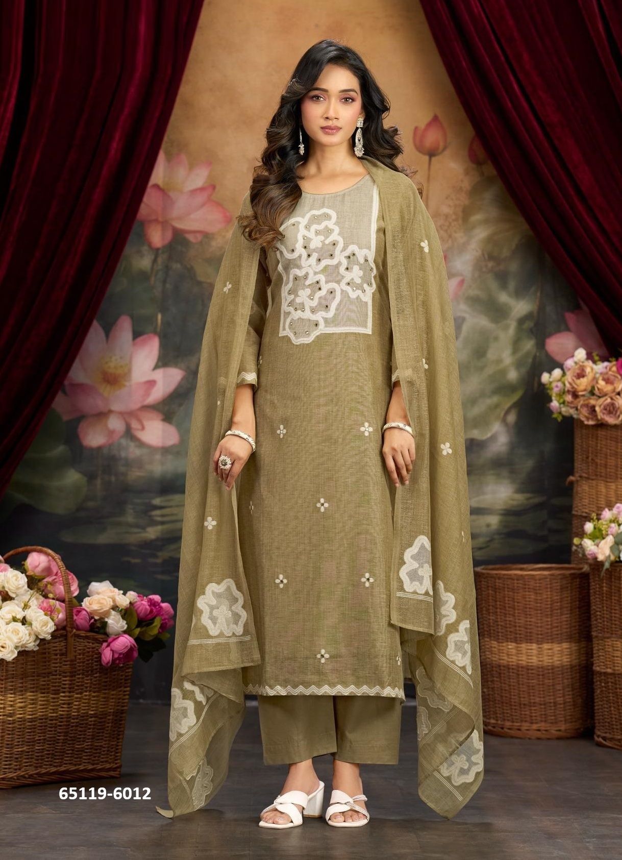 TOPAZ - Catalog # 65119 (Set of 4 Semi-Stitched / Un-Stitched Suits)