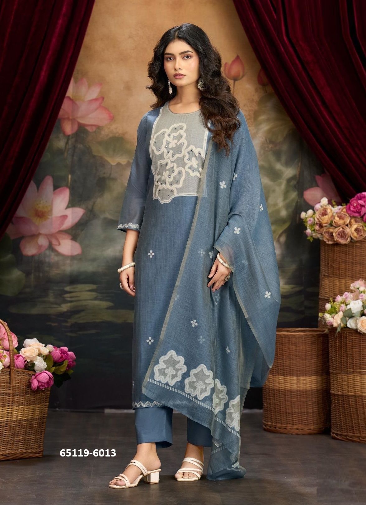 TOPAZ - Catalog # 65119 (Set of 4 Semi-Stitched / Un-Stitched Suits)