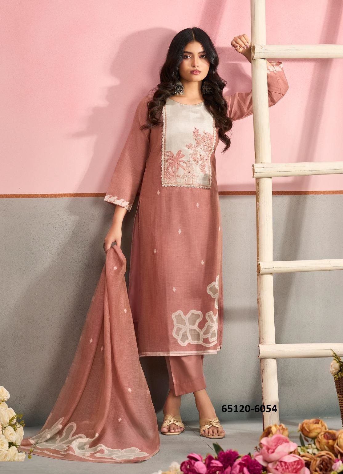 TINKA - Catalog # 65120 (Set of 4 Semi-Stitched / Un-Stitched Suits)