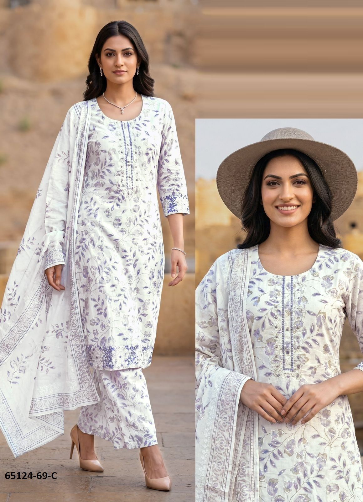 SERIES P69 - Catalog # 65124 (Set of 4 SIZE-SETS [Readymade Salwar Suits])