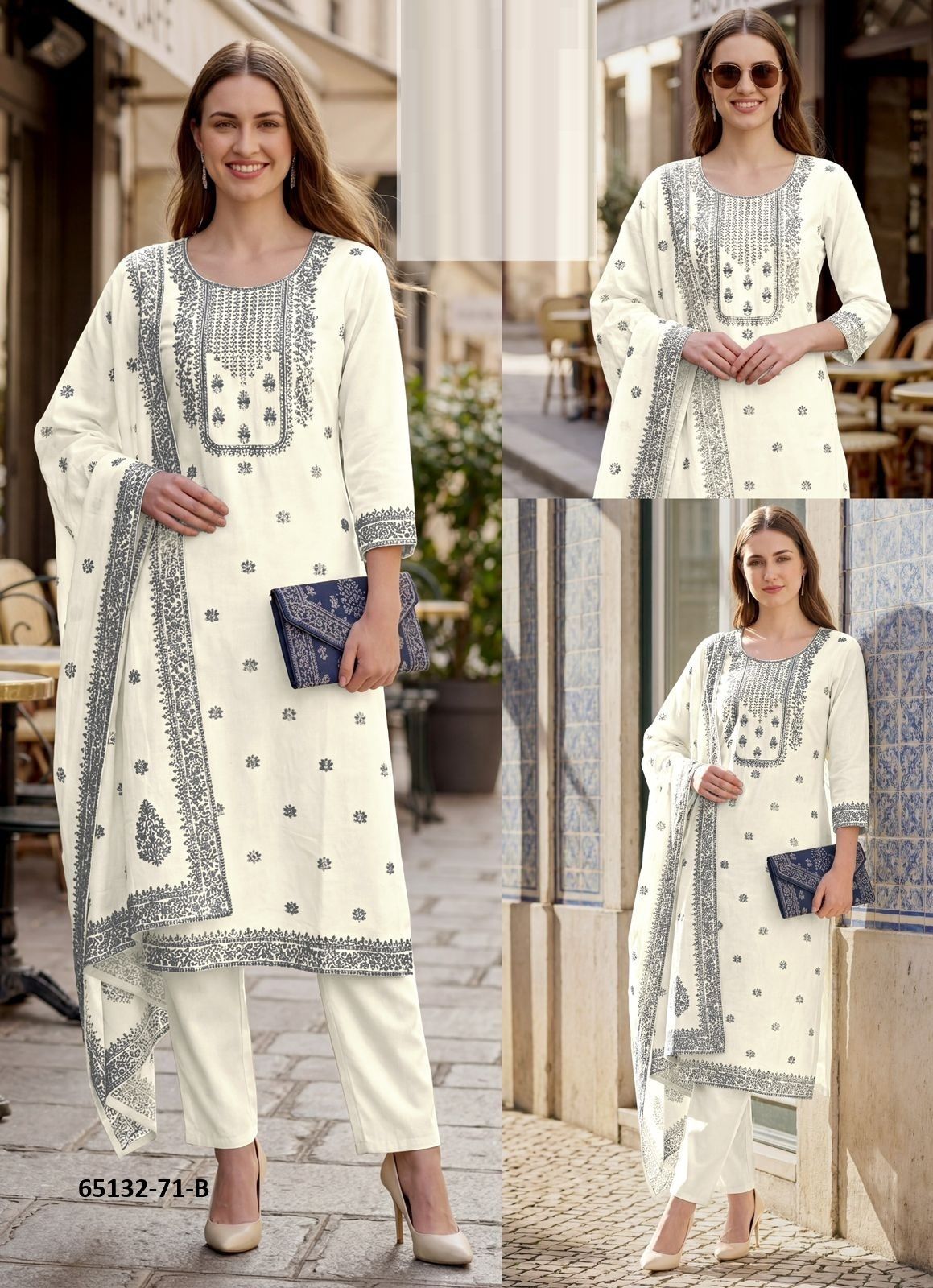 SERIES P71 - Catalog # 65132 (Set of 4 SIZE-SETS [Readymade Salwar Suits])