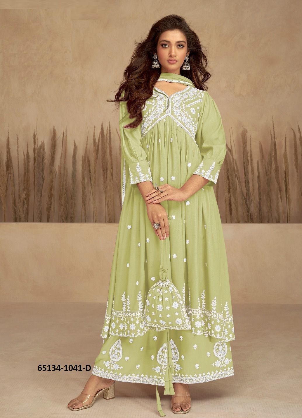 LAKHNAVI 7 NEW COLORS - Catalog # 65134 (Set of 4 Readymade Salwar Suits)