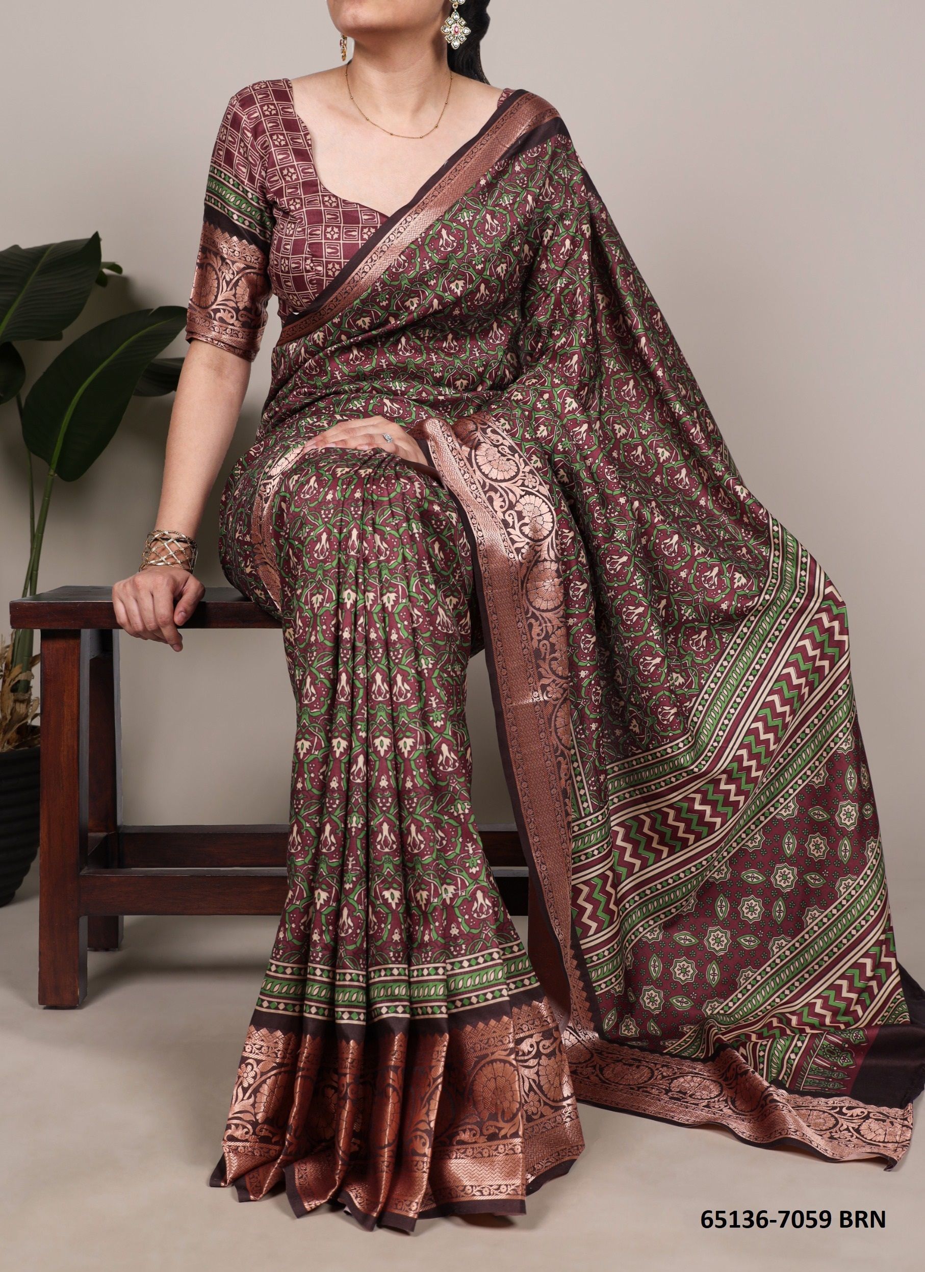 SERIES 7059 - Catalog # 65136 (Set of 4 Sarees) SERIES 7059 - Catalog # 65136 (Set of 4 Sarees)