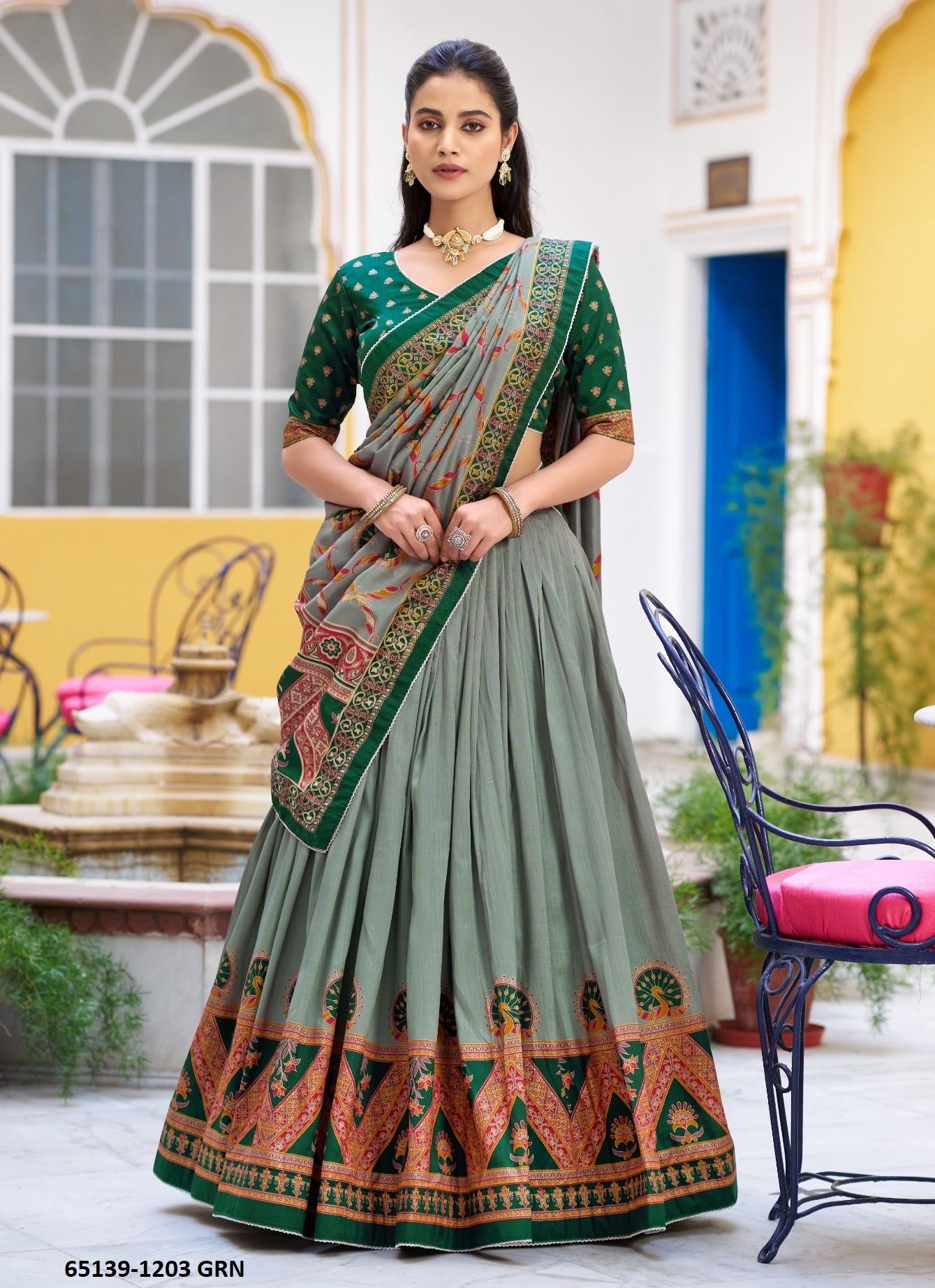 SOWMYA - Catalog # 65139 (Set of 4 Semi-Stitched Lehengas)