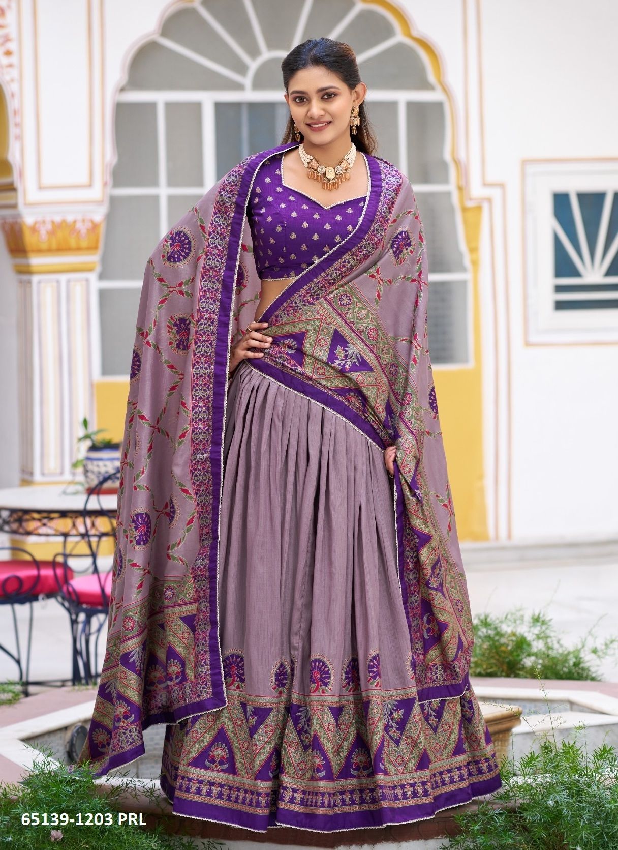 SOWMYA - Catalog # 65139 (Set of 4 Semi-Stitched Lehengas)
