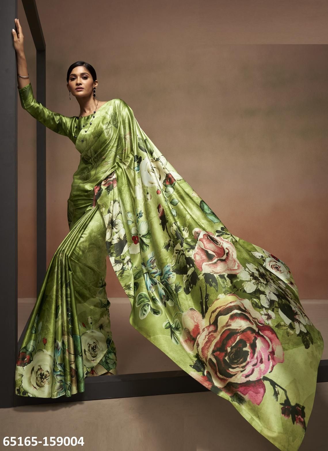 BOLLYWOOD SATIN - Catalog # 65165 (Set of 6 Sarees)