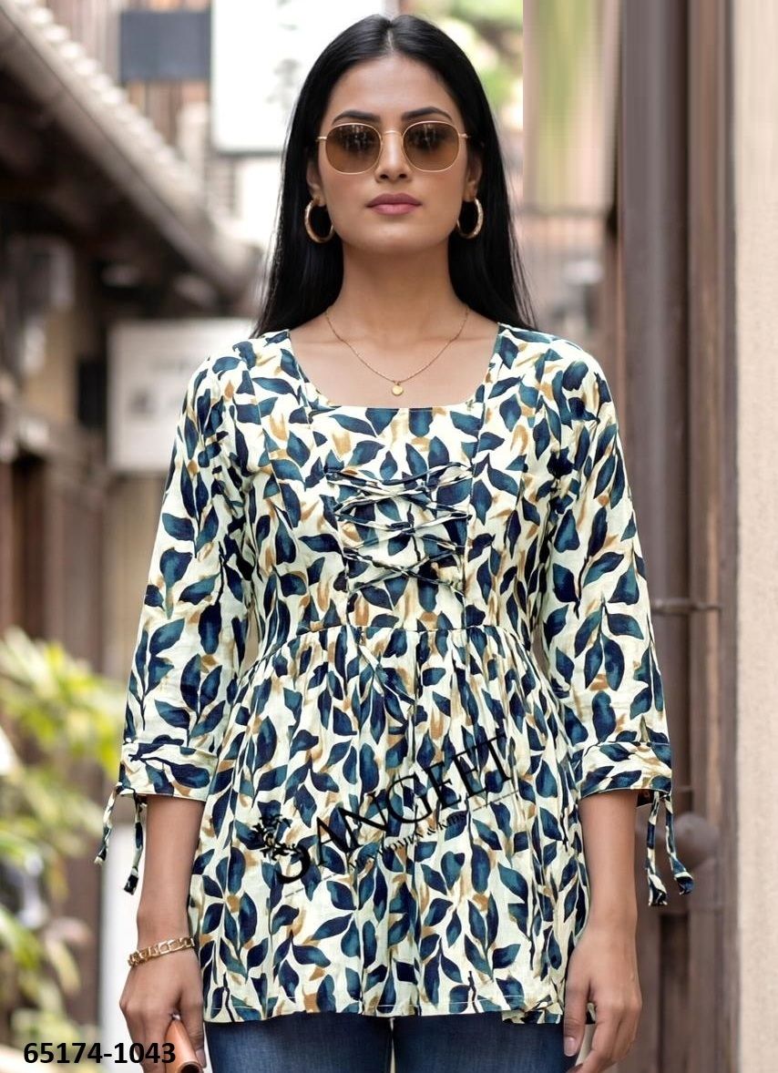 SHORT TOPS - Catalog # 65174 (Set of 6 SIZE-SETS [Readymade Women's Kurtis / Tops])