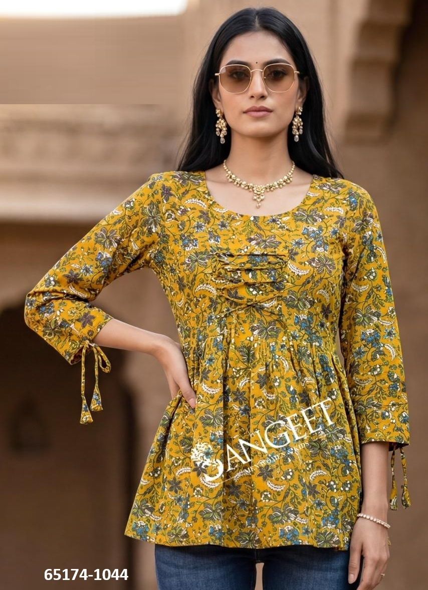 SHORT TOPS - Catalog # 65174 (Set of 6 SIZE-SETS [Readymade Women's Kurtis / Tops])