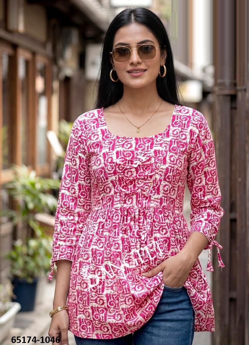 SHORT TOPS - Catalog # 65174 (Set of 6 SIZE-SETS [Readymade Women's Kurtis / Tops])