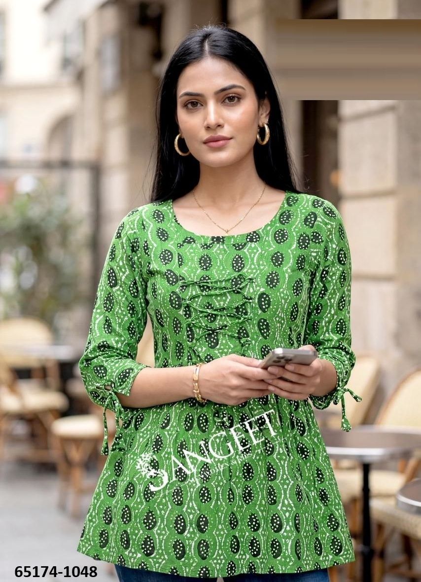 SHORT TOPS - Catalog # 65174 (Set of 6 SIZE-SETS [Readymade Women's Kurtis / Tops])