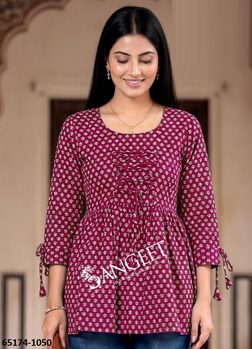 SHORT TOPS - Catalog # 65174 (Set of 6 SIZE-SETS [Readymade Women's Kurtis / Tops])