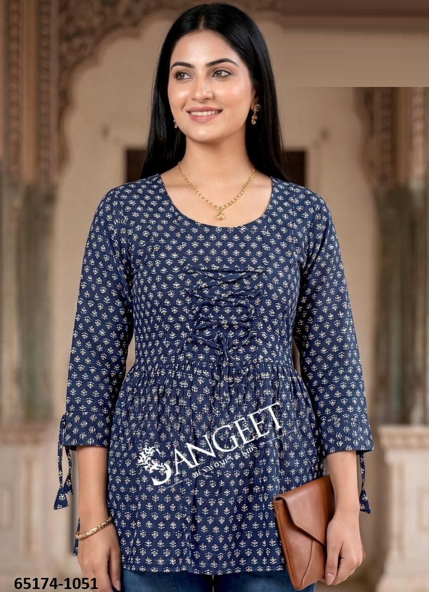 SHORT TOPS - Catalog # 65174 (Set of 6 SIZE-SETS [Readymade Women's Kurtis / Tops])