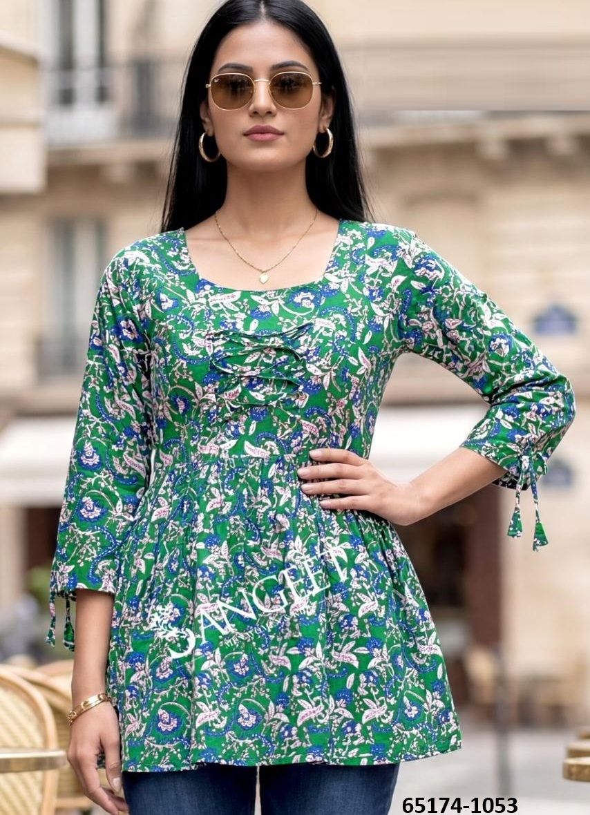 SHORT TOPS - Catalog # 65174 (Set of 6 SIZE-SETS [Readymade Women's Kurtis / Tops])