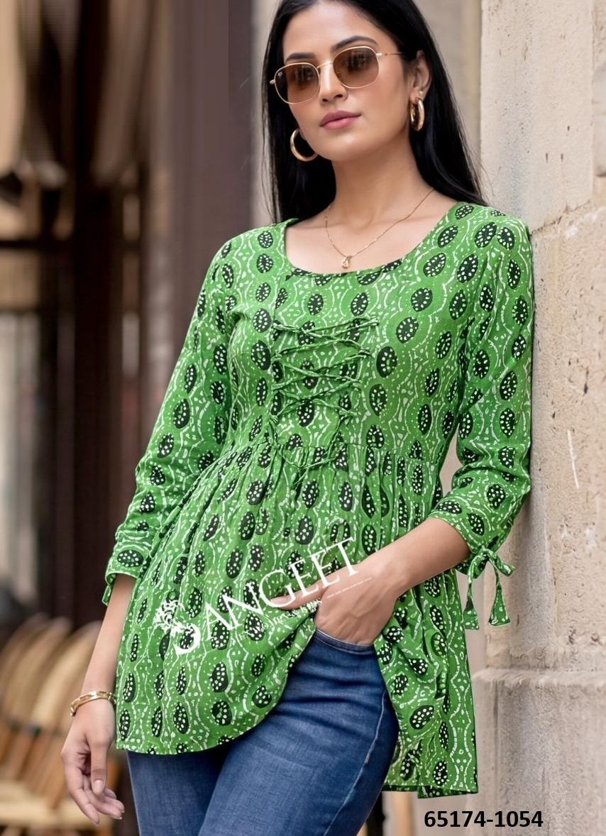 SHORT TOPS - Catalog # 65174 (Set of 6 SIZE-SETS [Readymade Women's Kurtis / Tops])