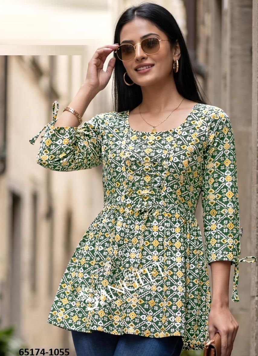 SHORT TOPS - Catalog # 65174 (Set of 6 SIZE-SETS [Readymade Women's Kurtis / Tops])