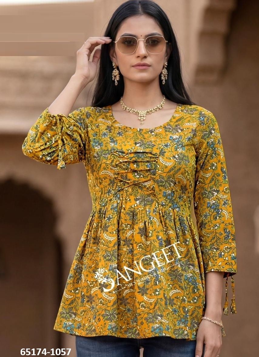 SHORT TOPS - Catalog # 65174 (Set of 6 SIZE-SETS [Readymade Women's Kurtis / Tops])