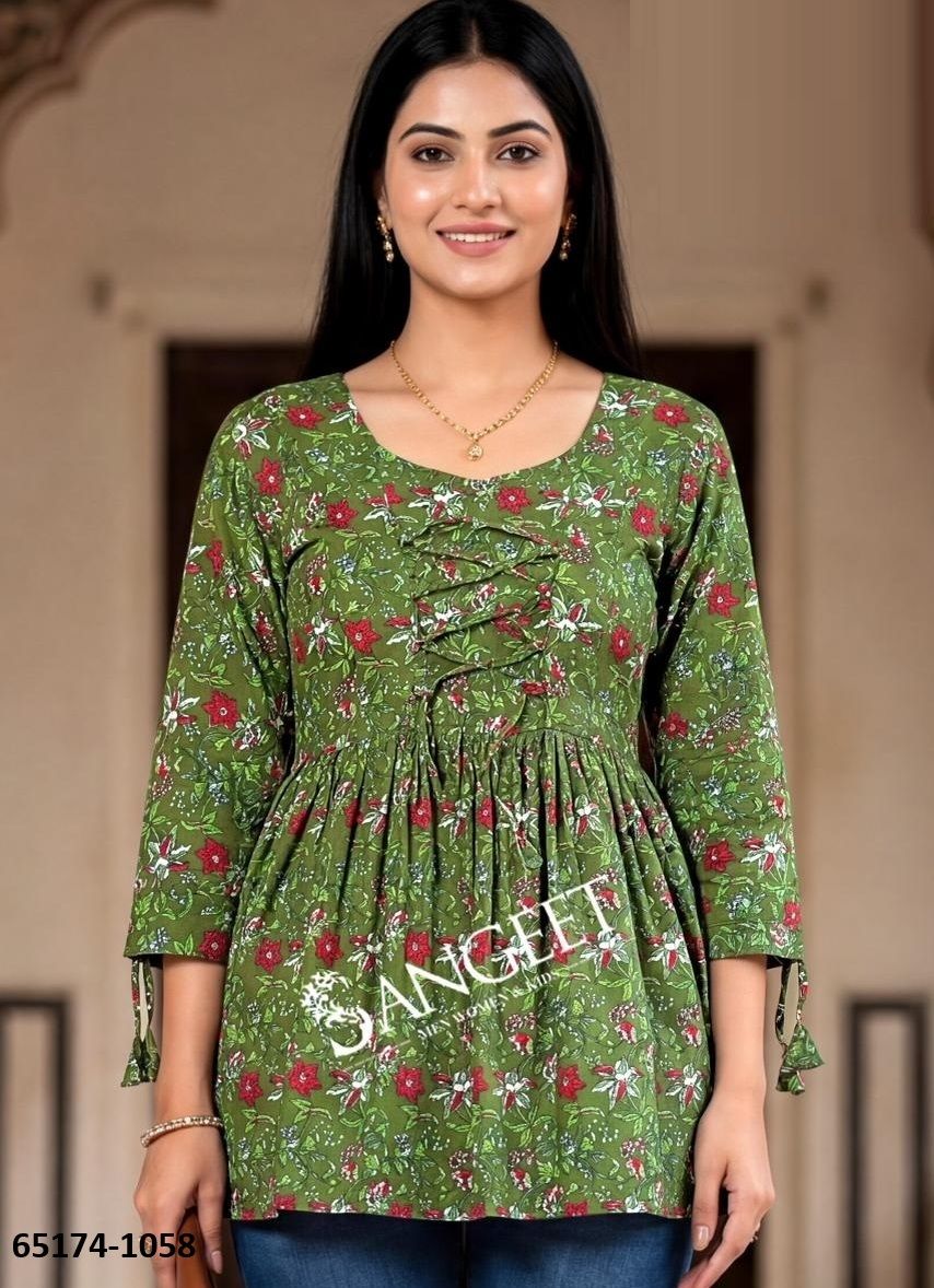 SHORT TOPS - Catalog # 65174 (Set of 6 SIZE-SETS [Readymade Women's Kurtis / Tops])