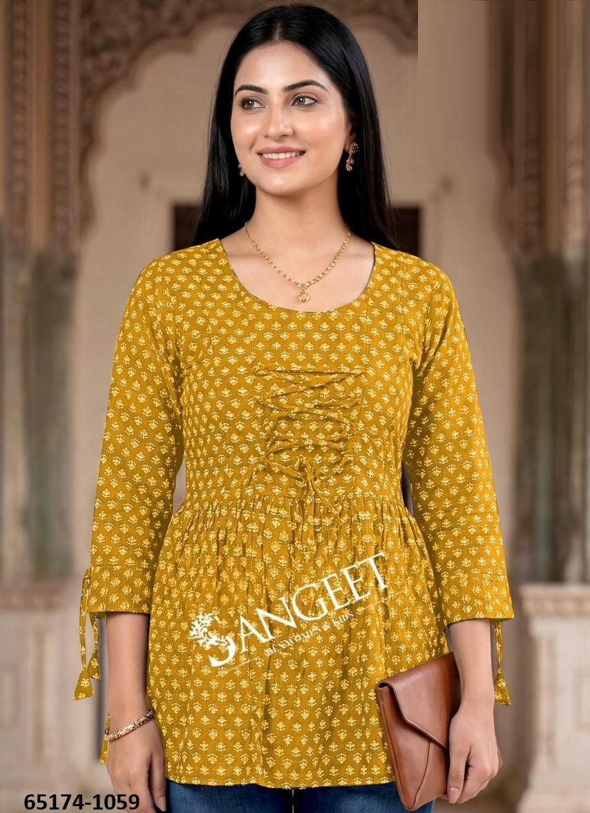 SHORT TOPS - Catalog # 65174 (Set of 6 SIZE-SETS [Readymade Women's Kurtis / Tops])