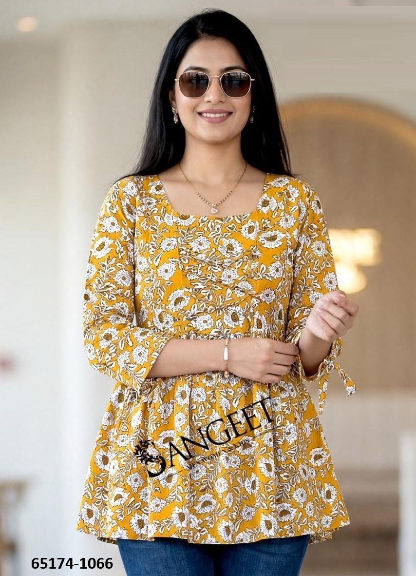 SHORT TOPS - Catalog # 65174 (Set of 6 SIZE-SETS [Readymade Women's Kurtis / Tops])