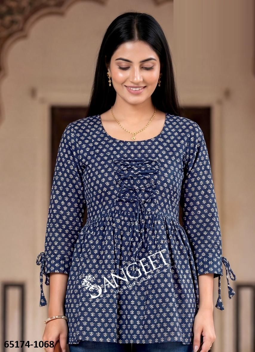 SHORT TOPS - Catalog # 65174 (Set of 6 SIZE-SETS [Readymade Women's Kurtis / Tops])
