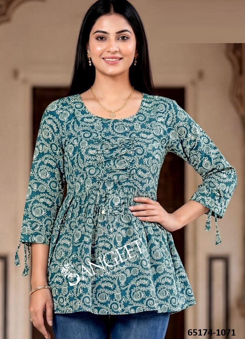 SHORT TOPS - Catalog # 65174 (Set of 6 SIZE-SETS [Readymade Women's Kurtis / Tops])