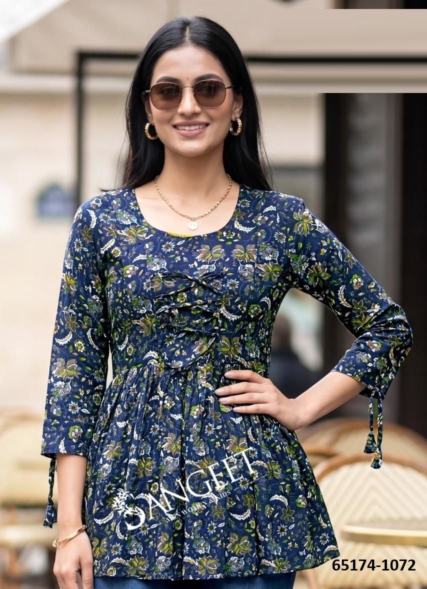 SHORT TOPS - Catalog # 65174 (Set of 6 SIZE-SETS [Readymade Women's Kurtis / Tops])