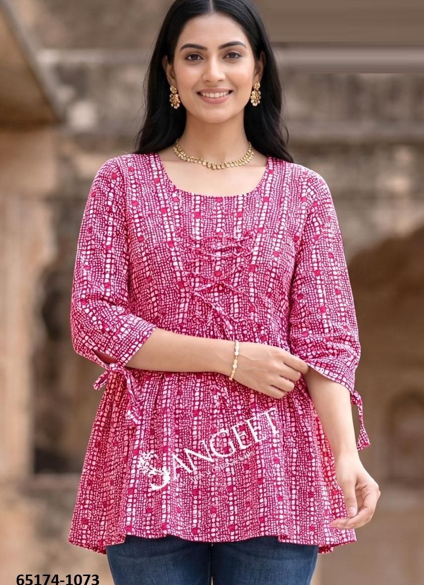 SHORT TOPS - Catalog # 65174 (Set of 6 SIZE-SETS [Readymade Women's Kurtis / Tops])