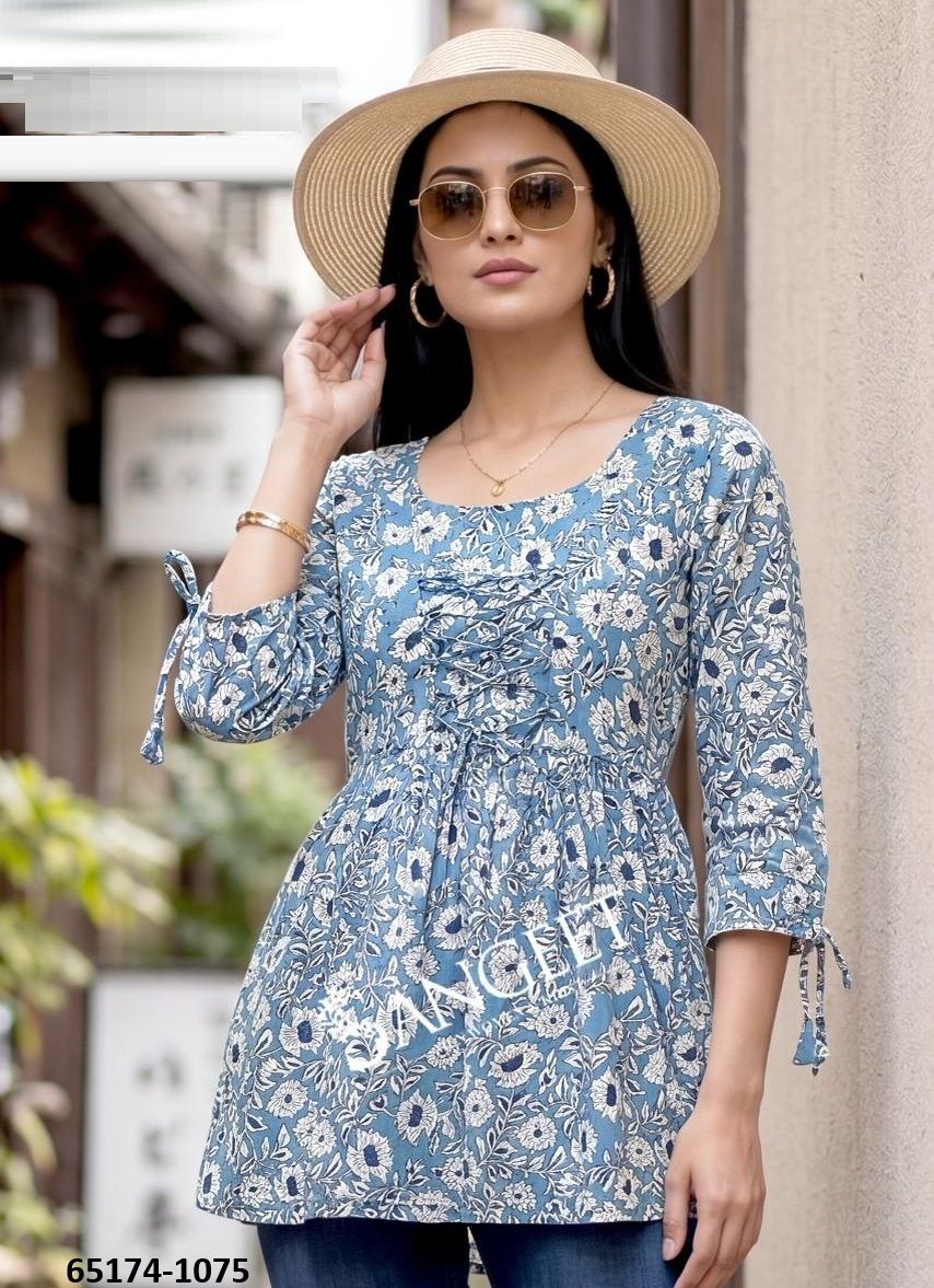 SHORT TOPS - Catalog # 65174 (Set of 6 SIZE-SETS [Readymade Women's Kurtis / Tops])