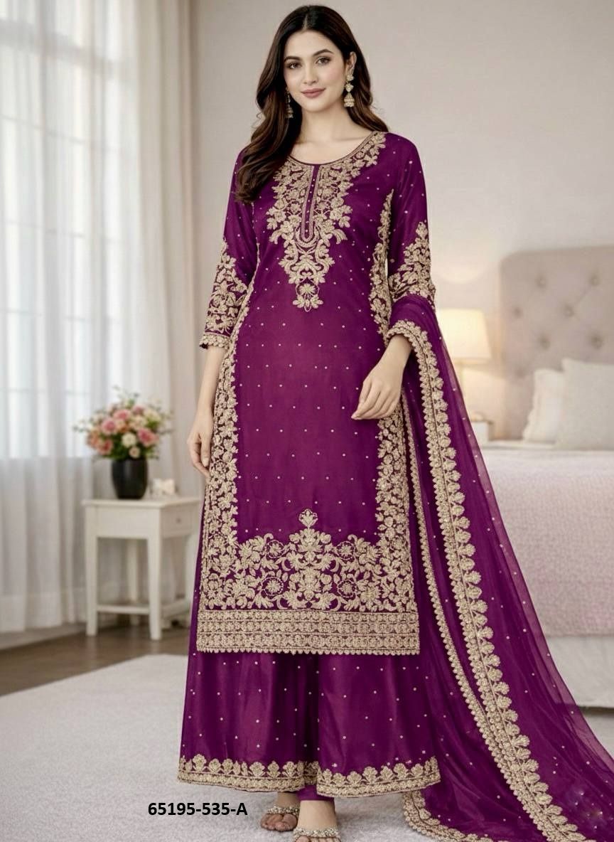 SERIES 535 - Catalog # 65195 (Set of 2 Readymade Salwar Suits) SERIES 535 - Catalog # 65195 (Set of 2 Readymade Salwar Suits)