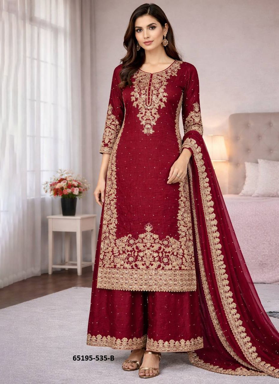 SERIES 535 - Catalog # 65195 (Set of 2 Readymade Salwar Suits) SERIES 535 - Catalog # 65195 (Set of 2 Readymade Salwar Suits)