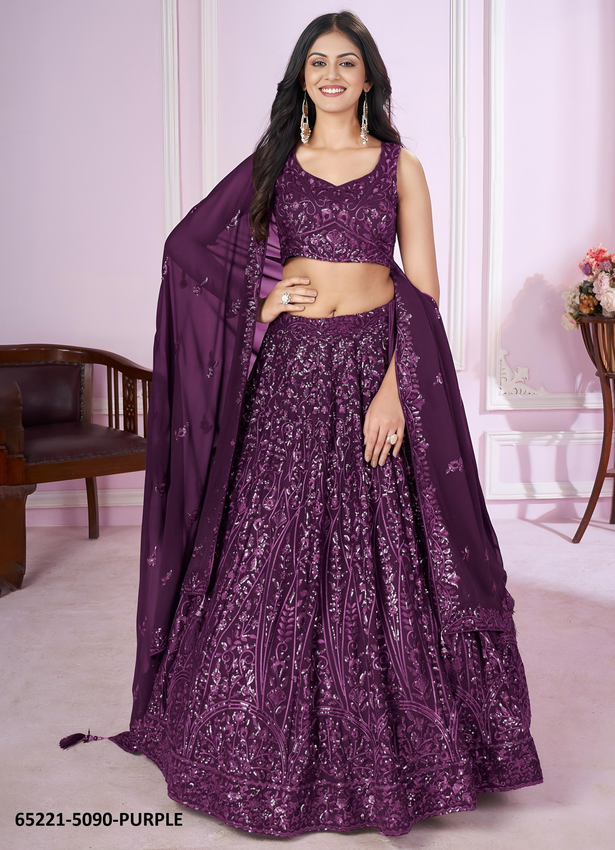 VAMIKA - Catalog # 65221 (Set of 8 Semi-Stitched Lehengas) VAMIKA - Catalog # 65221 (Set of 8 Semi-Stitched Lehengas)