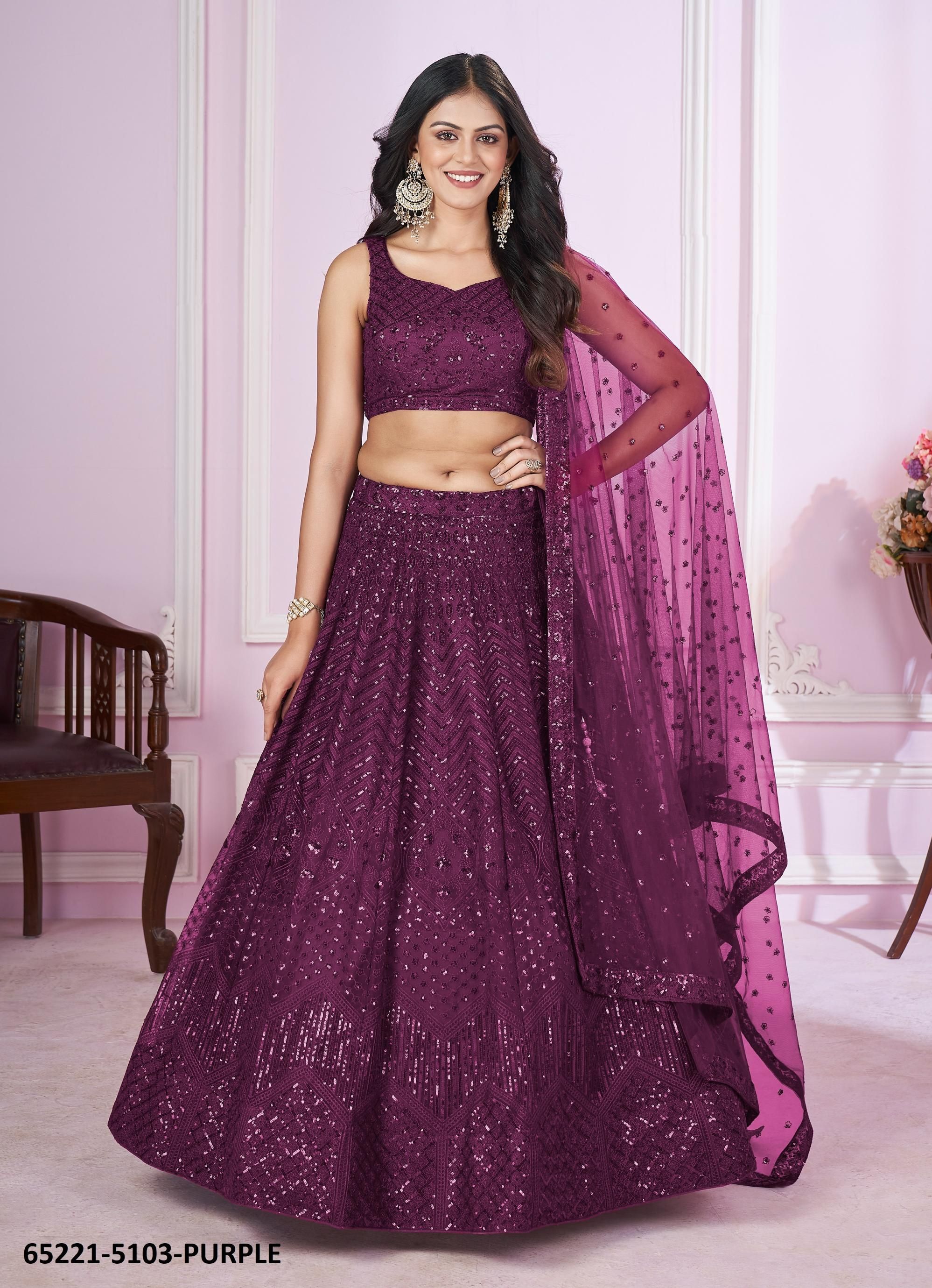VAMIKA - Catalog # 65221 (Set of 8 Semi-Stitched Lehengas) VAMIKA - Catalog # 65221 (Set of 8 Semi-Stitched Lehengas)