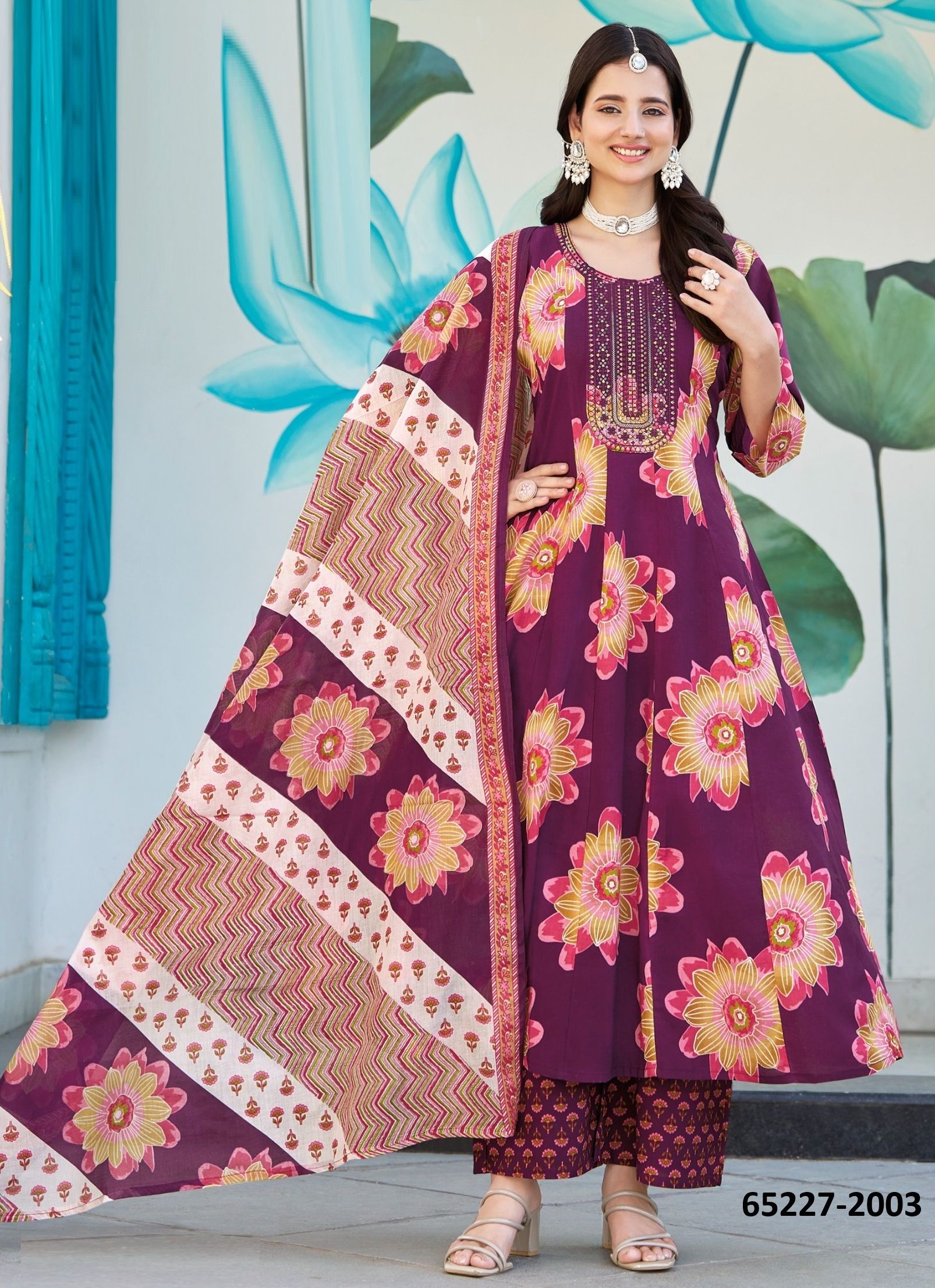 SUMMER GARDEN 2 - Catalog # 65227 (Set of 8 Readymade Salwar Suits)