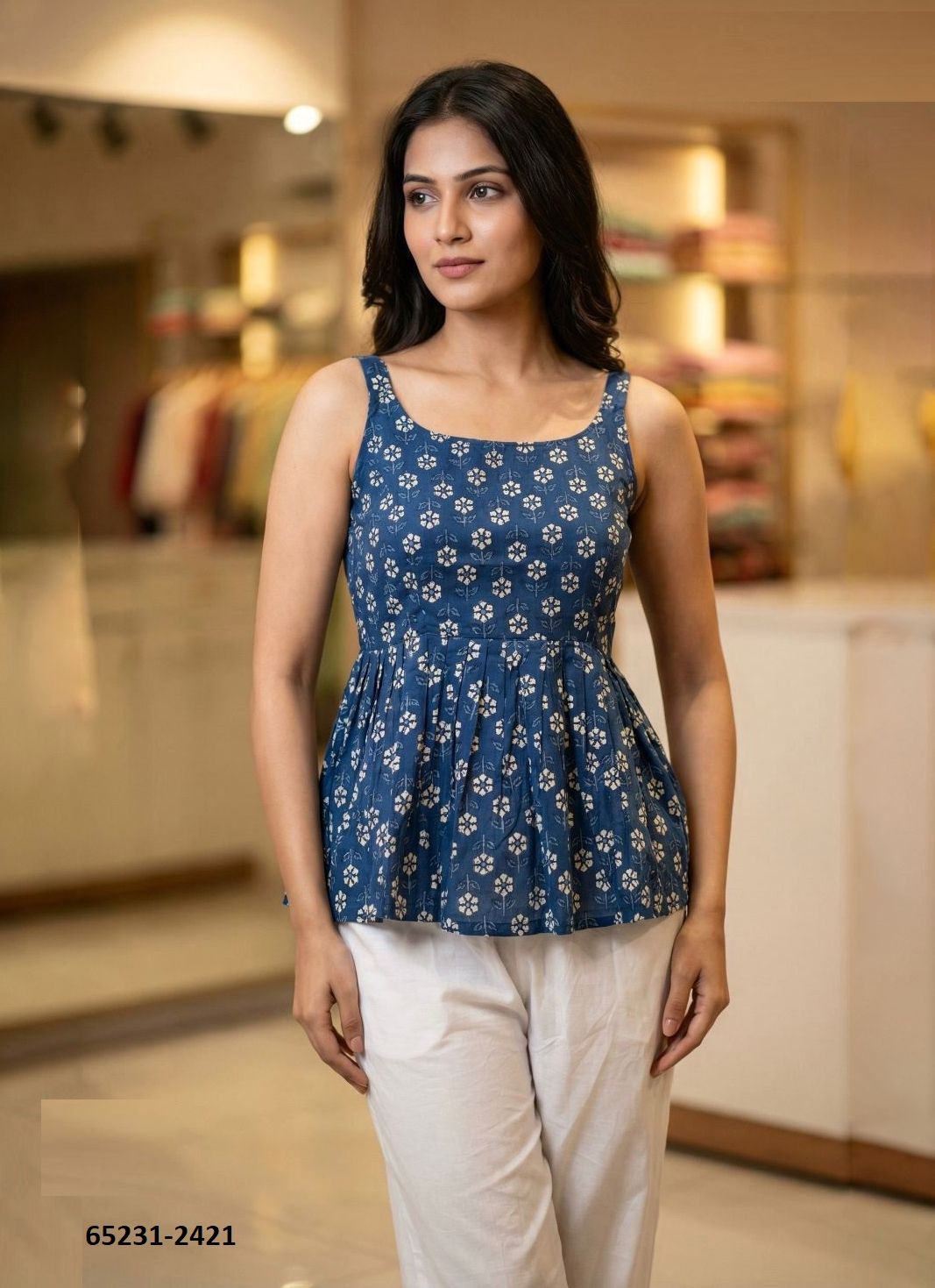 SUMMER TOPS - Catalog # 65231 (Set of 8 Readymade Women's Kurtis / Tops)