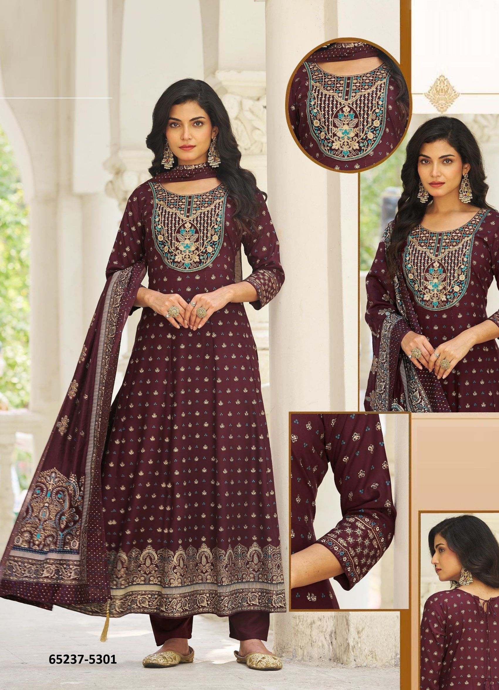 HUMA - Catalog # 65237 (Set of 6 Readymade Salwar Suits)