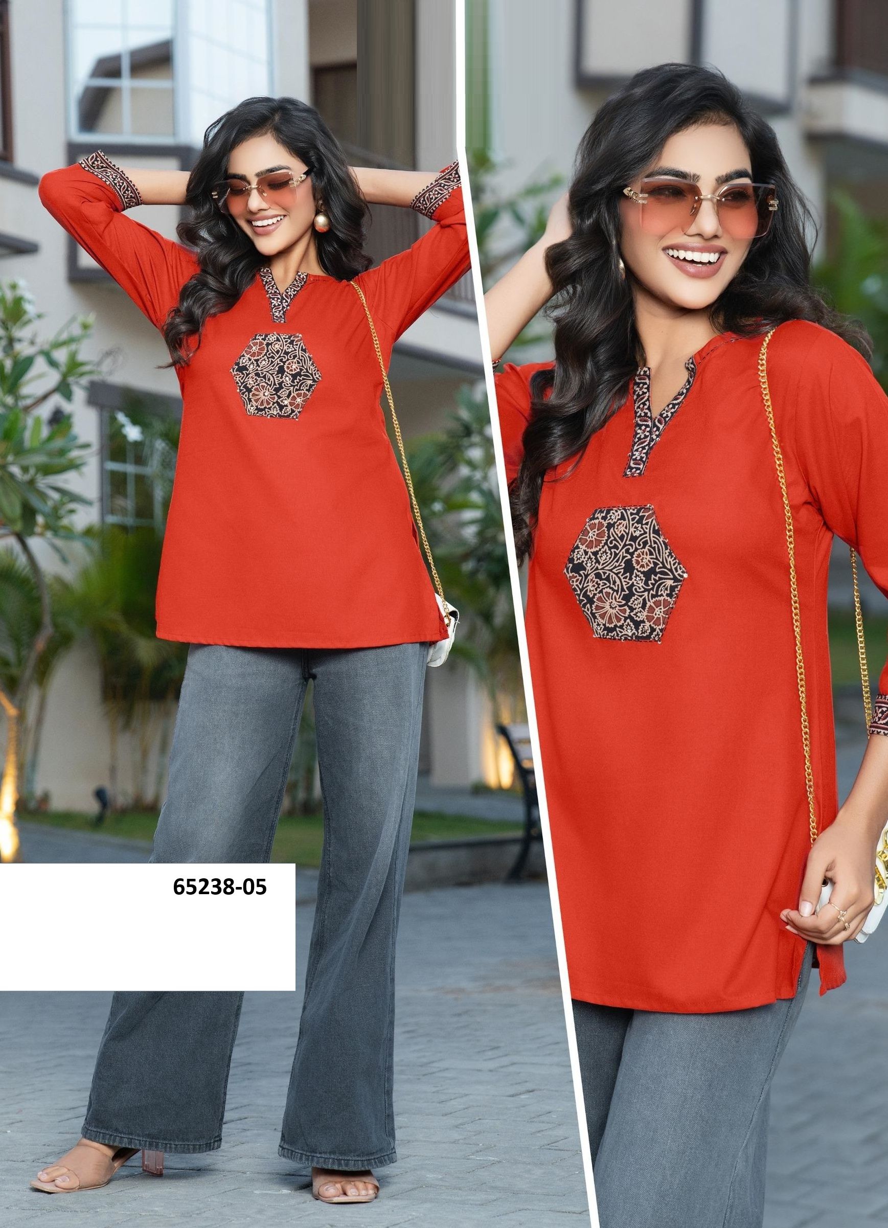 PUNYA - Catalog # 65238 (Set of 6 Readymade Women's Kurtis / Tops) PUNYA - Catalog # 65238 (Set of 6 Readymade Women's Kurtis / Tops)