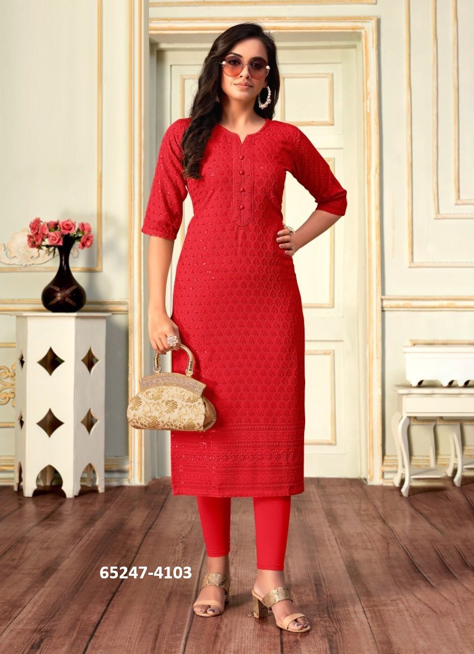 VIVO - Catalog # 65247 (Set of 7 SIZE-SETS [Readymade Women's Kurtis / Tops])