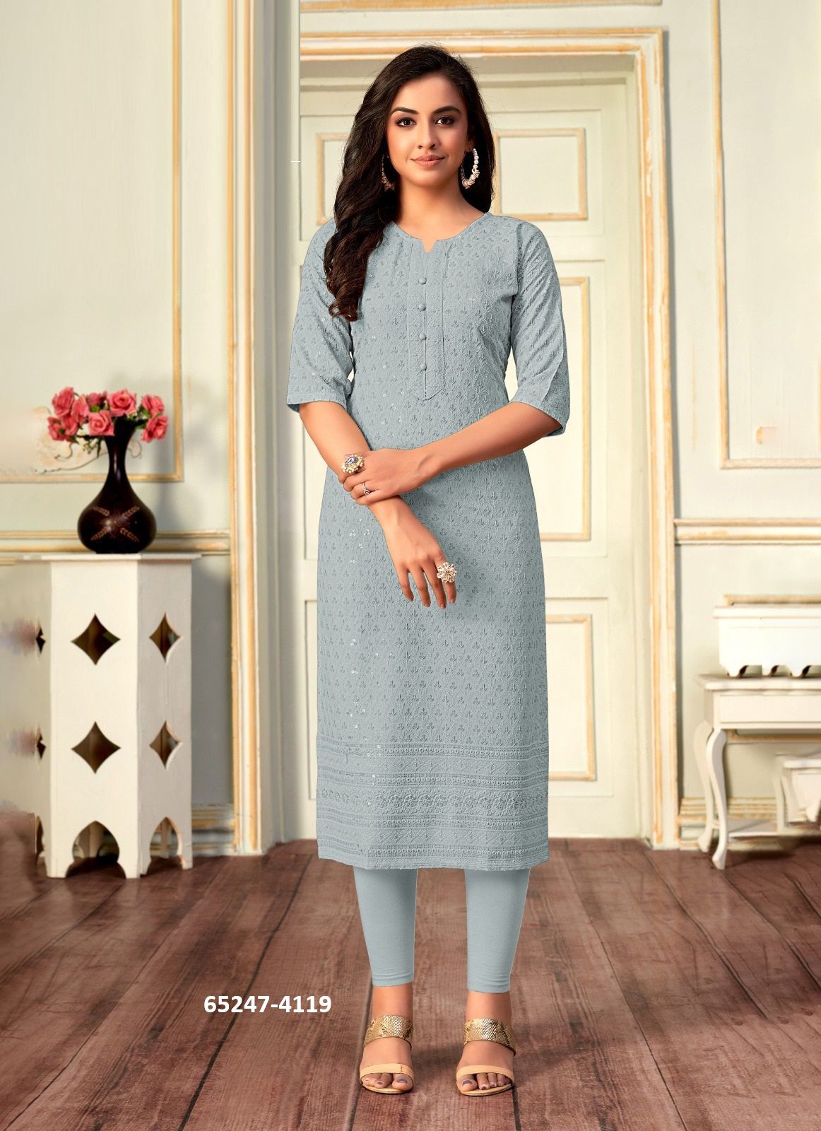VIVO - Catalog # 65247 (Set of 7 SIZE-SETS [Readymade Women's Kurtis / Tops])