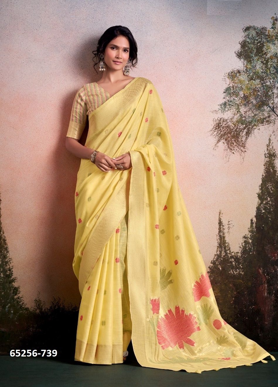SALONI FLOWER SILK - Catalog # 65256 (Set of 6 Sarees)