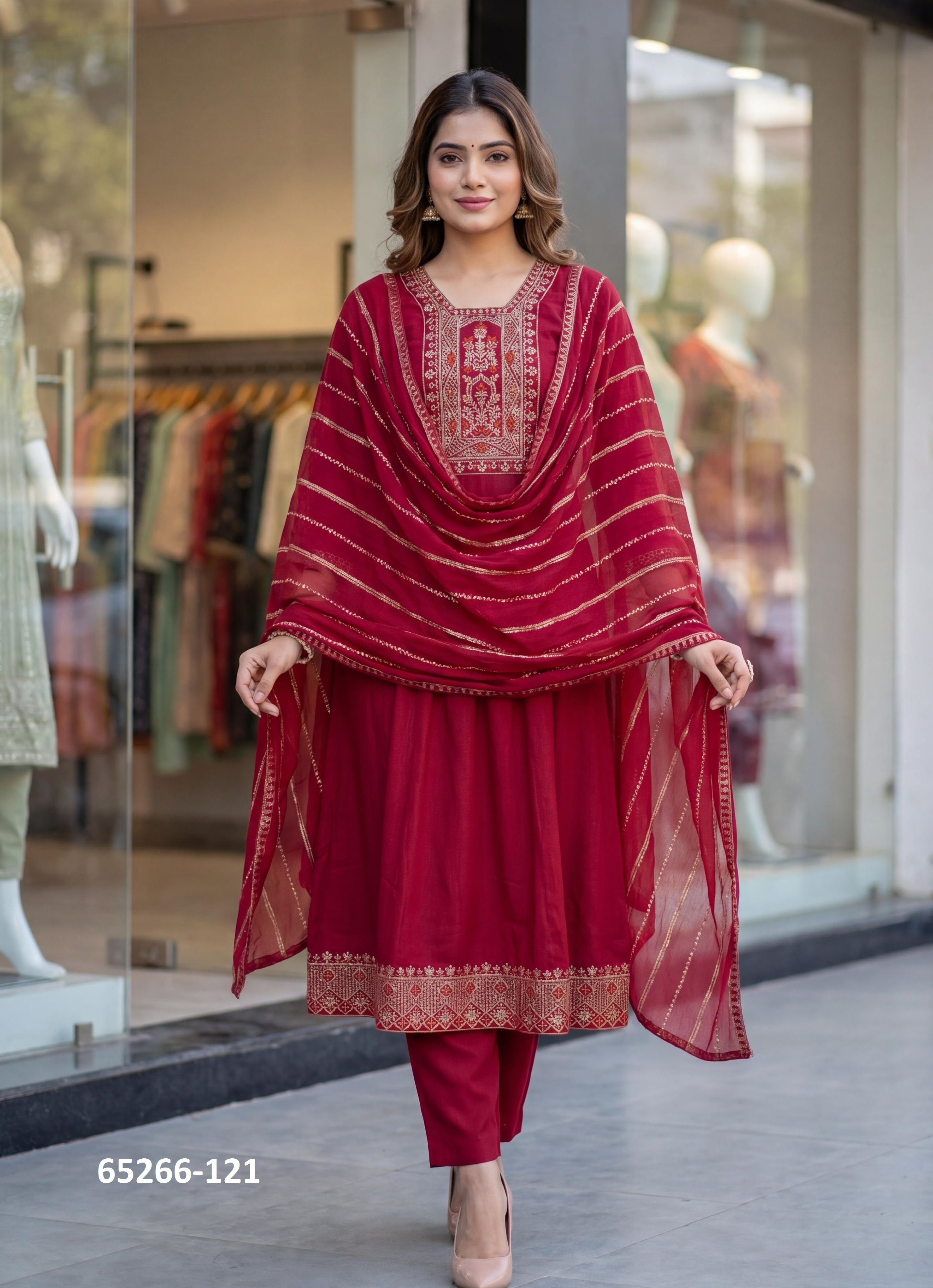 MONALISA 1 - Catalog # 65266 (Set of 6 Readymade Salwar Suits) MONALISA 1 - Catalog # 65266 (Set of 6 Readymade Salwar Suits)