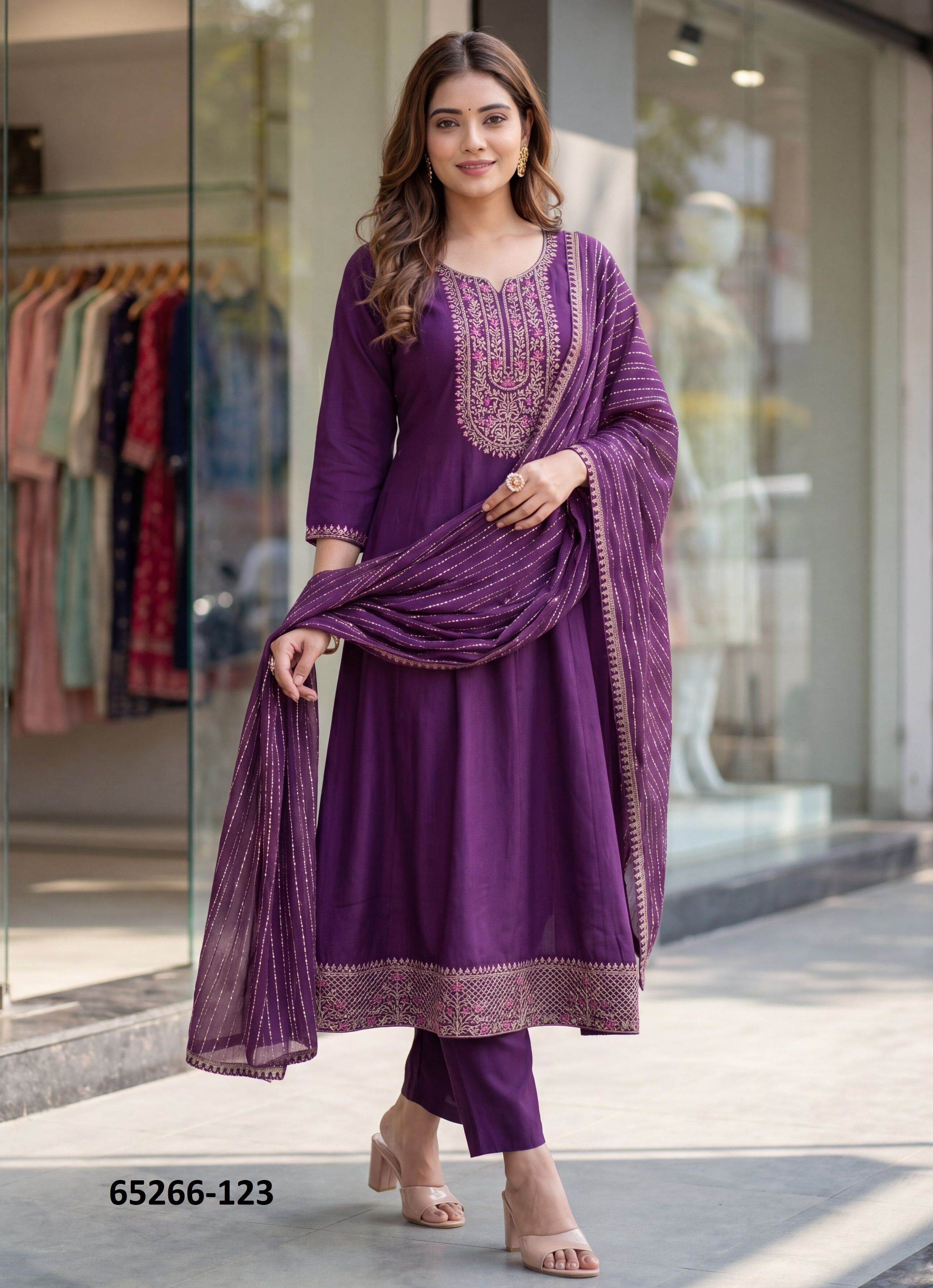 MONALISA 1 - Catalog # 65266 (Set of 6 Readymade Salwar Suits) MONALISA 1 - Catalog # 65266 (Set of 6 Readymade Salwar Suits)