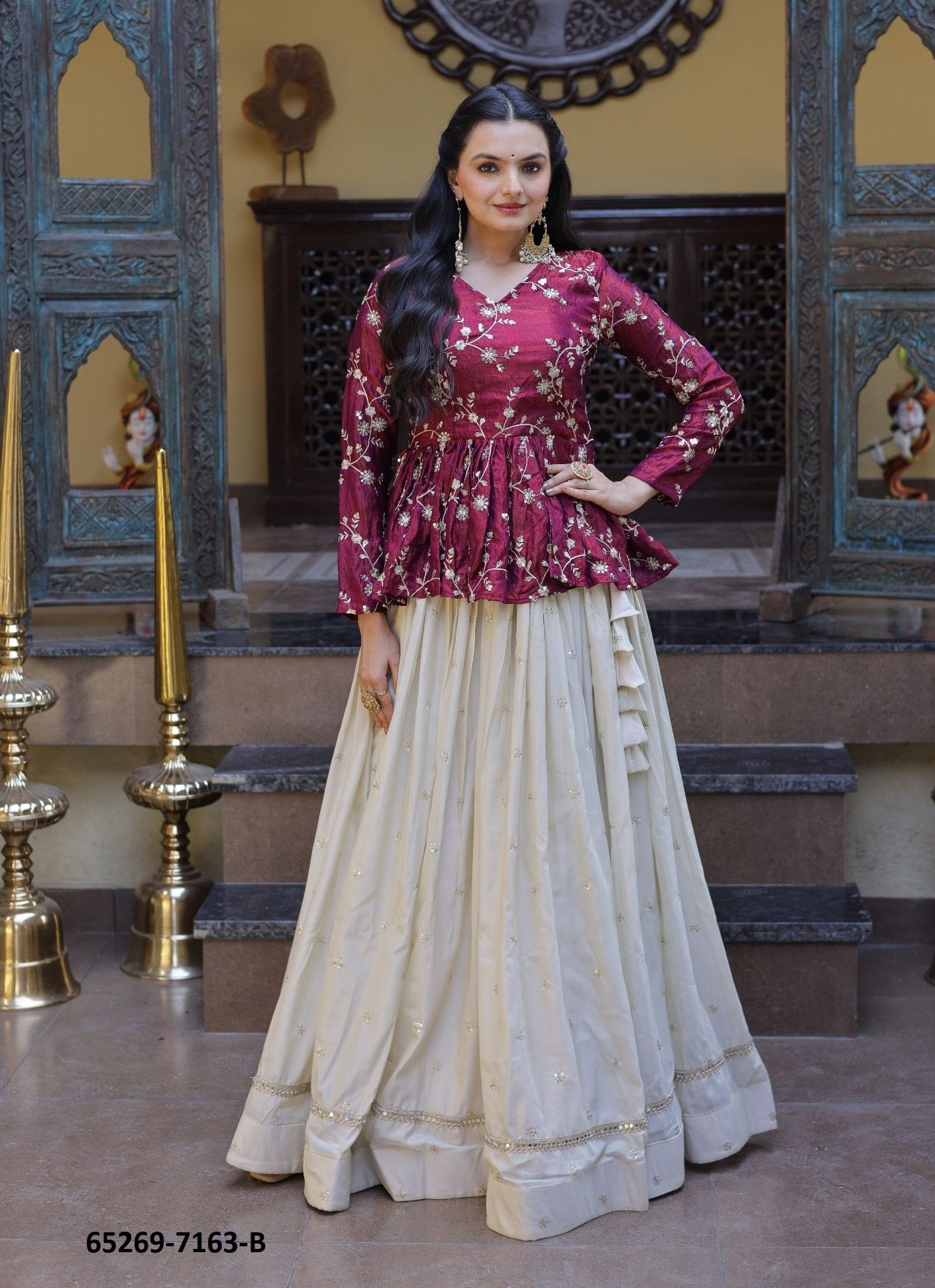 SERIES 7163 - Catalog # 65269 (Set of 3 Readymade Lehengas) SERIES 7163 - Catalog # 65269 (Set of 3 Readymade Lehengas)