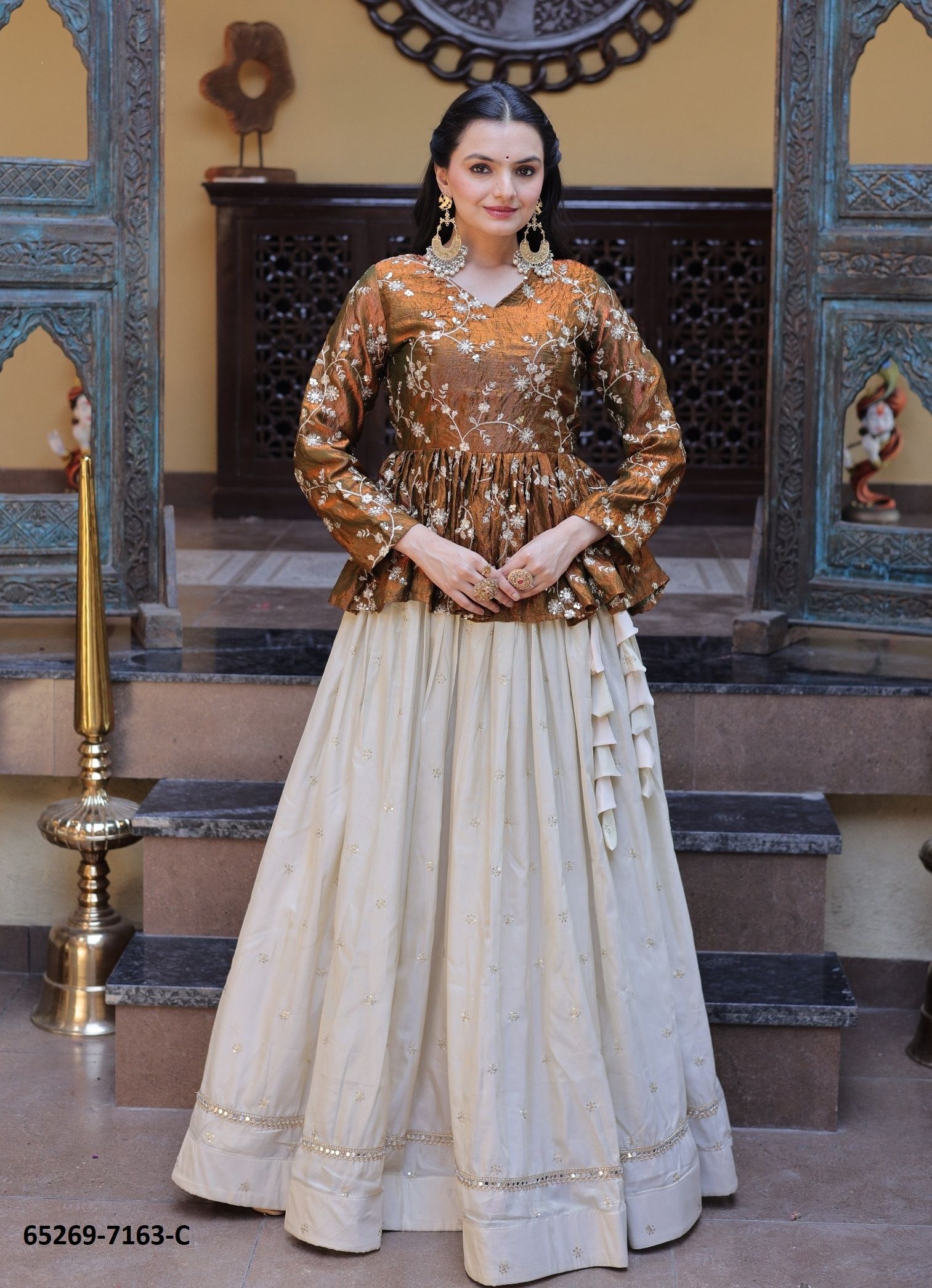 SERIES 7163 - Catalog # 65269 (Set of 3 Readymade Lehengas) SERIES 7163 - Catalog # 65269 (Set of 3 Readymade Lehengas)