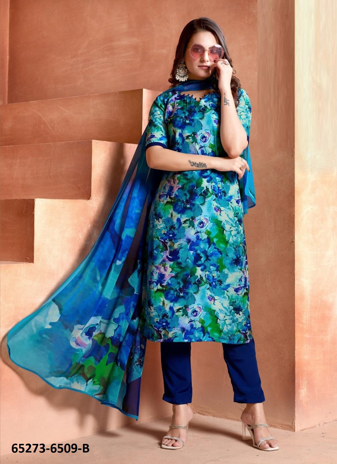 BEAUTIFY - Catalog # 65273 (Set of 12 Semi-Stitched / Un-Stitched Suits)