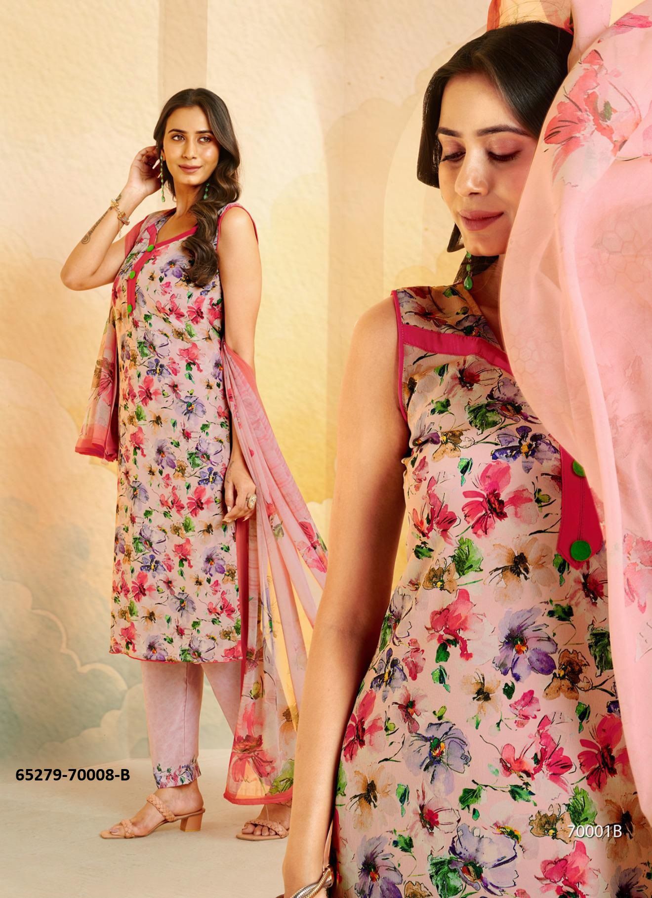FRAGRANCE - Catalog # 65279 (Set of 17 Semi-Stitched / Un-Stitched Suits)
