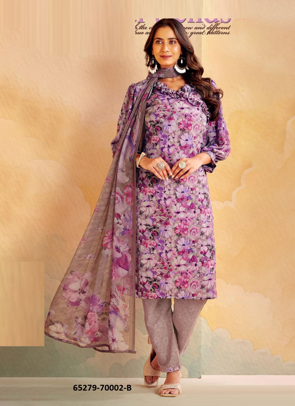 FRAGRANCE - Catalog # 65279 (Set of 17 Semi-Stitched / Un-Stitched Suits)